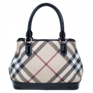 Pre Owned Burberry Nova Check Canvas Tote