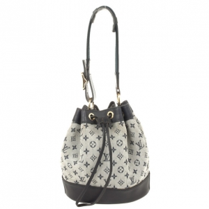 Pre Owned Louis Vuitton Blue Monogram Mini Lin Noelie Bag