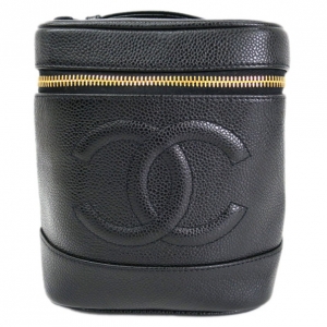 Pre Owned Chanel Black Caviar Vanity Bag