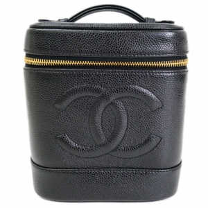 Pre Owned Chanel Black Caviar Vanity Bag