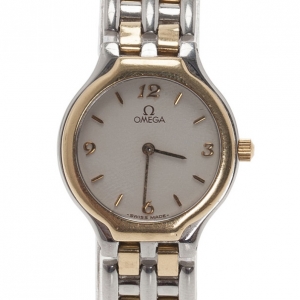 Pre Owned Omega White Stainless Steel Classic Women's Wristwatch 28MM