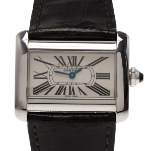 Pre Owned Cartier White Stianless Steel Divan SM Women's Wristwatch 30MM