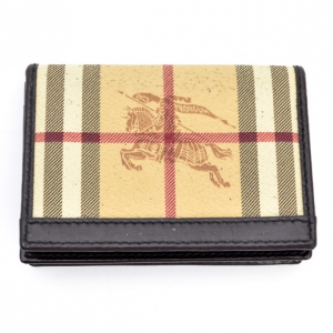 Pre Owned Burberry Haymarket Check Cardholder