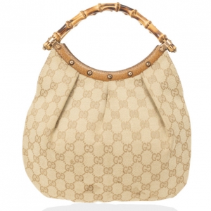 Pre Owned Gucci Monogram Bamboo Handle Bag