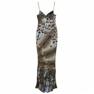 Pre Owned Just Cavalli Animal Print Silk Maxi Dress S