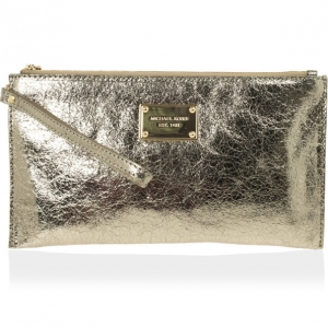 Pre Owned MICHAEL Michael Kors Bronze Large Clutch Bag