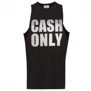 Pre Owned 3.1 Phillip Lim Black "Cash Only" Logo Tank L