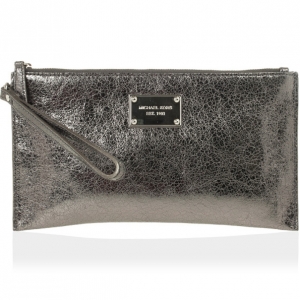 Pre Owned MICHAEL Michael Kors Gunmetal Large Jet Set Clutch Bag