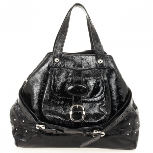 Pre Owned Tod's Black Patent Leather Bag
