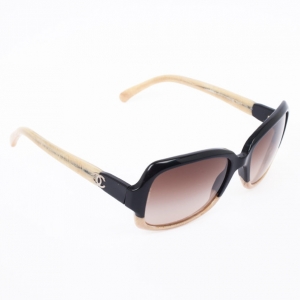 Pre Owned Chanel Havana Beige 5177 Rectangle Womens Sunglasses