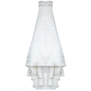 Pre Owned Reem Acra Delicate Floral Embellished Wedding Dress L