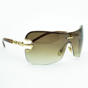 Pre Owned Gucci Brown Anchor Shield Woman Sunglasses