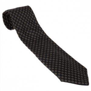 Pre Owned Fendi Black Silk Embroidered Tie