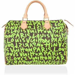 Pre Owned Louis Vuitton Stephen Sprouse Lime Green Graffiti Speedy 30
