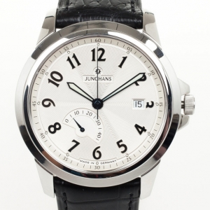 Pre Owned Junghans Power Reserve SS Leather Mens Wristwatch 39 MM