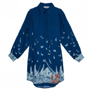 Pre Owned Stella McCartney Blue Silk Tunic Dress M
