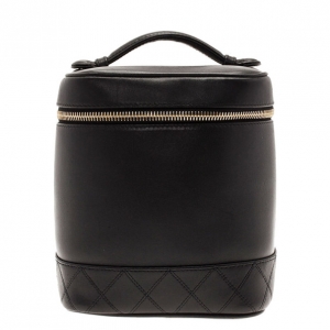 Pre Owned Chanel Black Calfskin Vanity Bag
