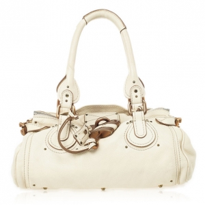 Pre Owned Chloe Cream Leather Paddington Satchel