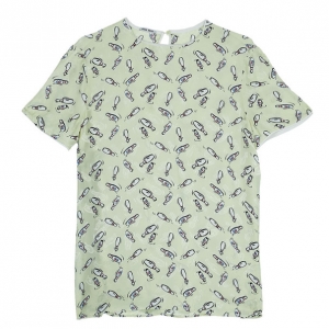 Pre Owned Miu Miu Yellow Bottle Printed Silk Top M