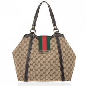 Pre Owned Gucci GG Monogram New Ladies Web Medium Tote