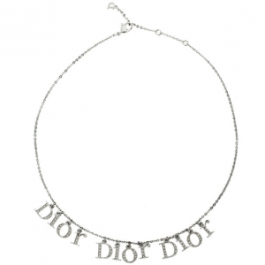 Pre Owned Christian Dior Signature Rhinestones Pendants Necklace