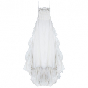 Pre Owned Reem Acra Satin Organza Wedding Dress M