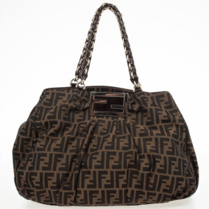 Pre Owned Fendi Large Mia Zucca Classic Tote