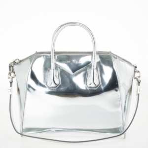 Pre Owned Givenchy Silver Leather Antigona Tote