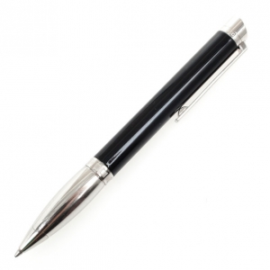 Pre Owned Regnier Black and Silver Steel Plated Pen