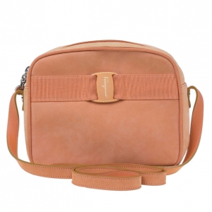 Pre Owned Salvatore Ferragamo Orange Suede Small Shoulder Bag