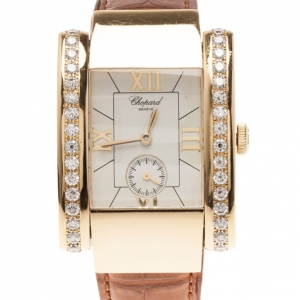 Pre Owned Chopard White 18K Yellow Gold La Strada Women's Wristwatch 32MM