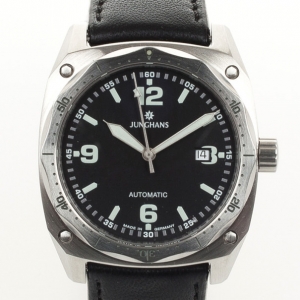 Pre Owned Junghans Pilot SS Leather Mens Wristwatch 43 MM