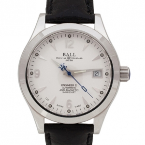 Pre Owned Ball Engineer II SS Leather Unisex Wristwatch 38 MM