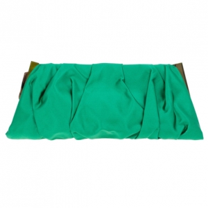 Pre Owned Dolce and Gabbana Green Satin Miss Lady Clutch