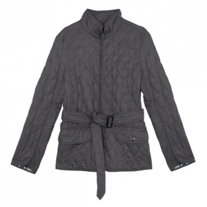 Pre Owned Burberry Mid-Length Diamond Quilted Jacket M