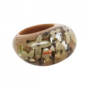 Pre Owned Louis Vuitton Inclusion Brown Resin Ring