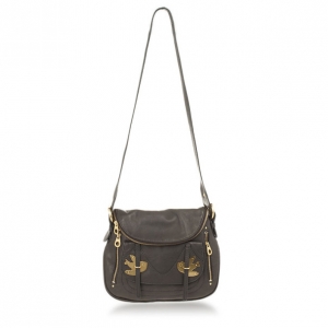 Pre Owned Marc by Marc Jacobs Black Petal To The Metal Natasha Flap Crossbody Bag