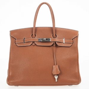 Pre Owned Hermes Brown Togo Birkin With Silver Hardware 35 CM