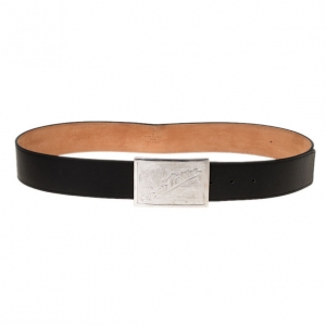 Pre Owned Louis Vuitton Black Jeans Calf Leather Belt 95CM