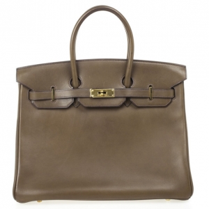 Pre Owned Hermes Vert Olive Barenia Birkin 35 cm