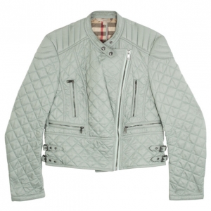 Pre Owned Burberry Diamond Quilted Biker Jacket L
