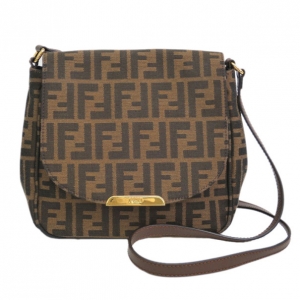 Pre Owned Fendi Brown Zucca Canvas Crossbody Bag
