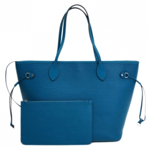 Pre Owned Louis Vuitton Blue Epi Leather Neverfull MM