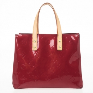 Pre Owned  Louis Vuitton Red Monogram Vernis Reade PM Tote Bag