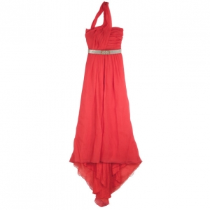 Pre Owned Oscar de la Renta Red Resort 2013 Evening Gown S