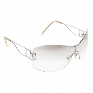 Pre Owned Dior Silver Miss Diorella Shield Sunglasses