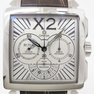 Pre Owned Omega De Ville SS Leather Chronograph Mens Wristwatch 38 MM