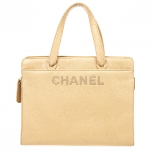 Pre Owned Chanel Beige Logo Tote