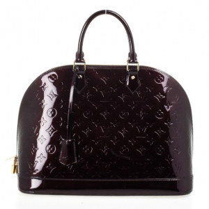 Pre Owned Louis Vuitton Monogram Vernis Amarante Alma MM