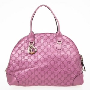Pre Owned Gucci Guccissima Heart Bit Medium Top Handle Dome Bag
